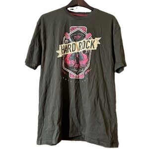 Hard Rock Cafe New York Mens Guitars Rock is Life Grey Vintage Look SS Tee Sz XL